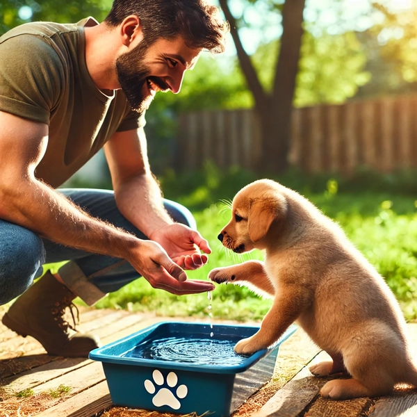 How to Introduce a Puppy to Water 2. Employ Positive Reinforcement