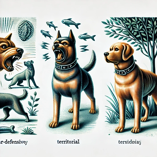 Illustration showing different forms of dog aggression