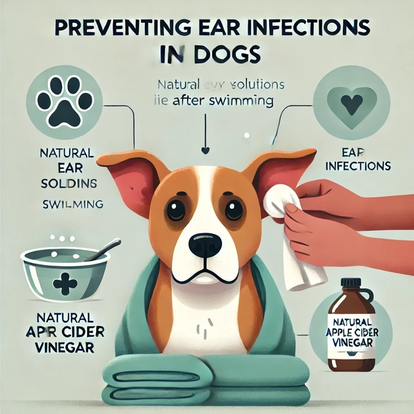 Preventing ear infections in dogs, focusing on a calm and friendly setting