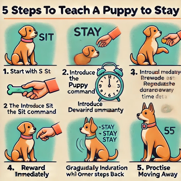 What is the best way to teach a puppy to stay